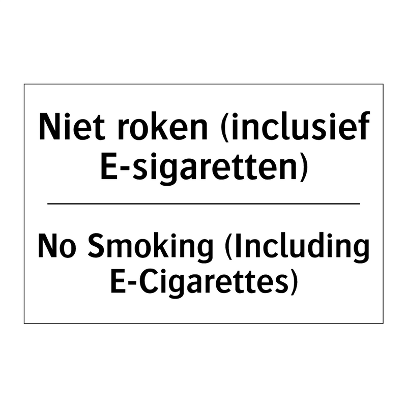 Niet roken (inclusief E-sigaretten)/.../ - No Smoking (Including E-Cigarettes)/.../