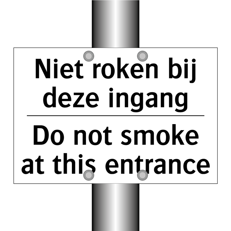 Niet roken bij deze ingang - Do not smoke at this entrance