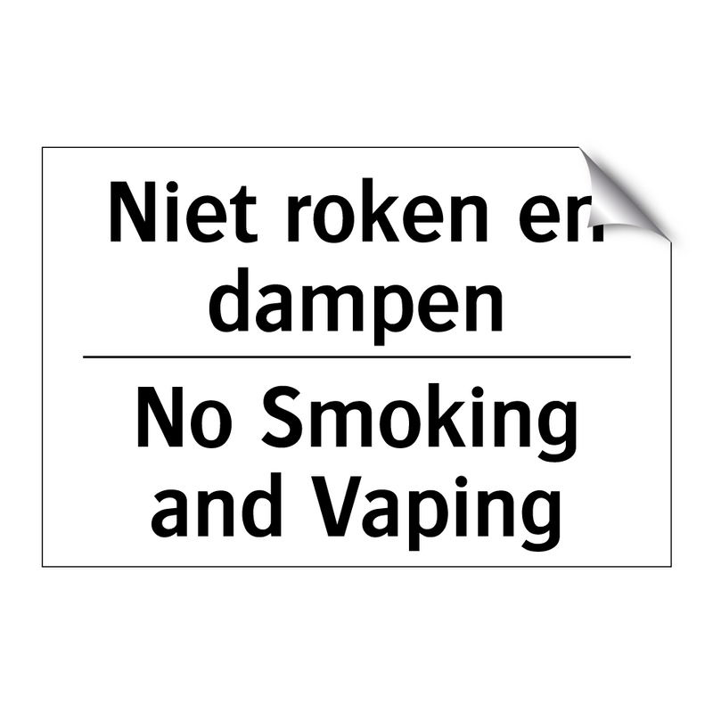 Niet roken en dampen - No Smoking and Vaping