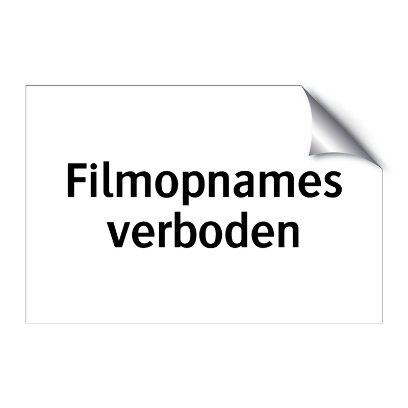 Filmopnames verboden