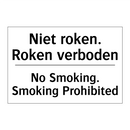 Niet roken. Roken verboden - No Smoking. Smoking Prohibited