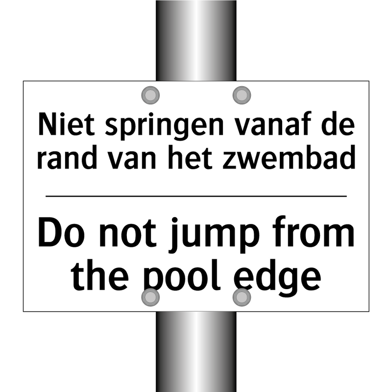 Niet springen vanaf de rand van /.../ - Do not jump from the pool edge