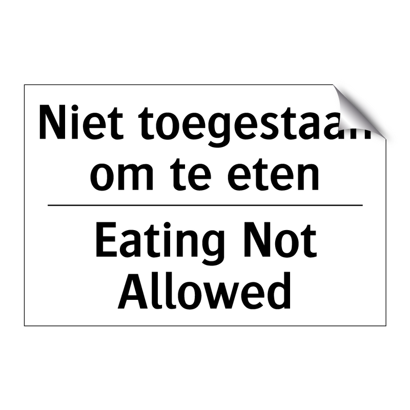 Niet toegestaan om te eten - Eating Not Allowed