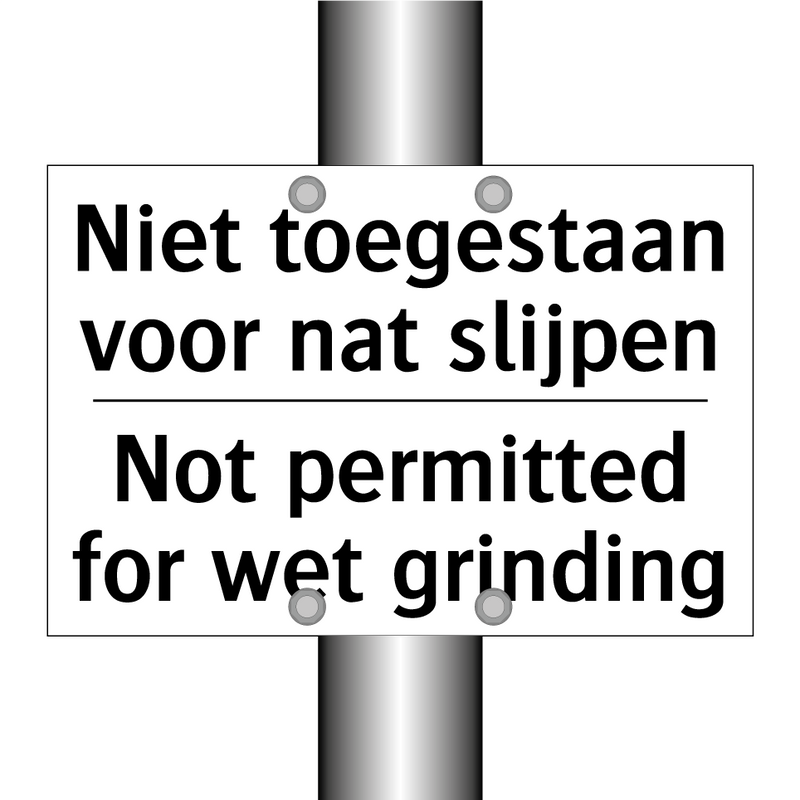 Niet toegestaan voor nat slijpen/.../ - Not permitted for wet grinding