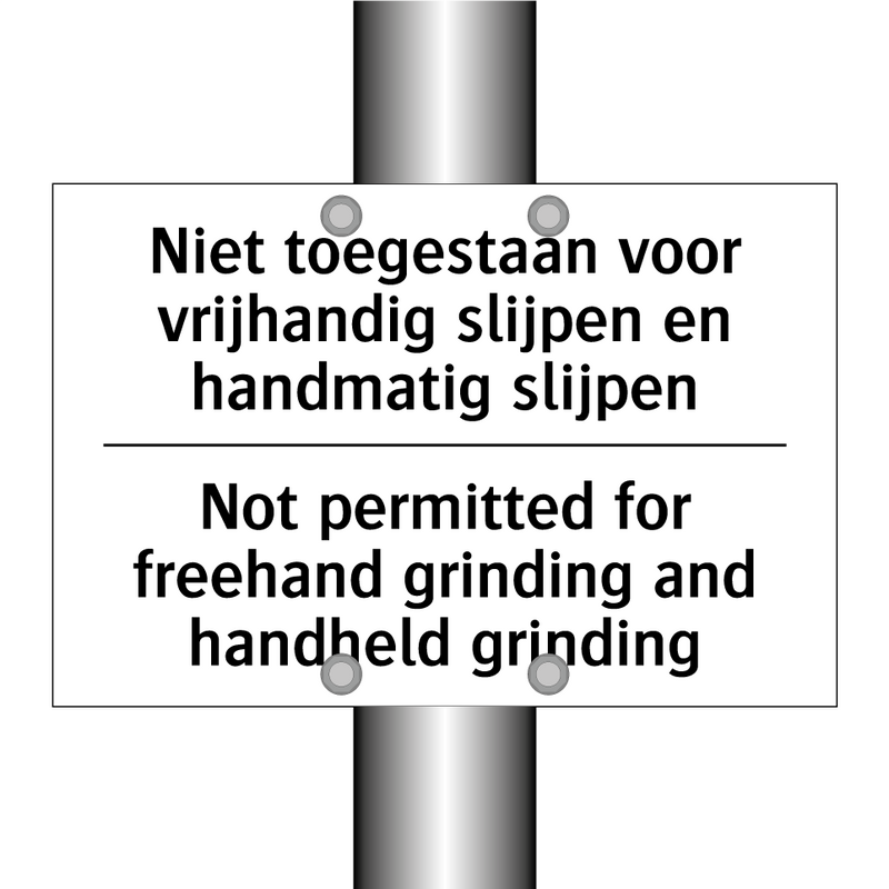 Niet toegestaan voor vrijhandig /.../ - Not permitted for freehand grinding /.../