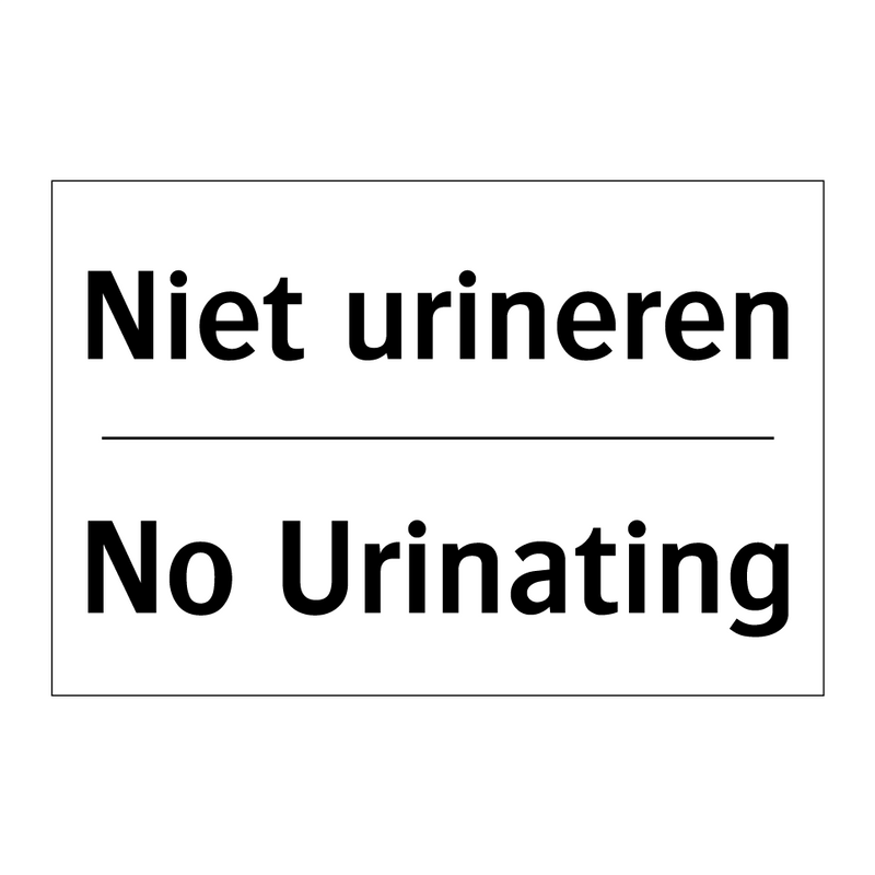Niet urineren - No Urinating