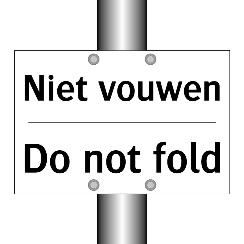 Niet vouwen - Do not fold