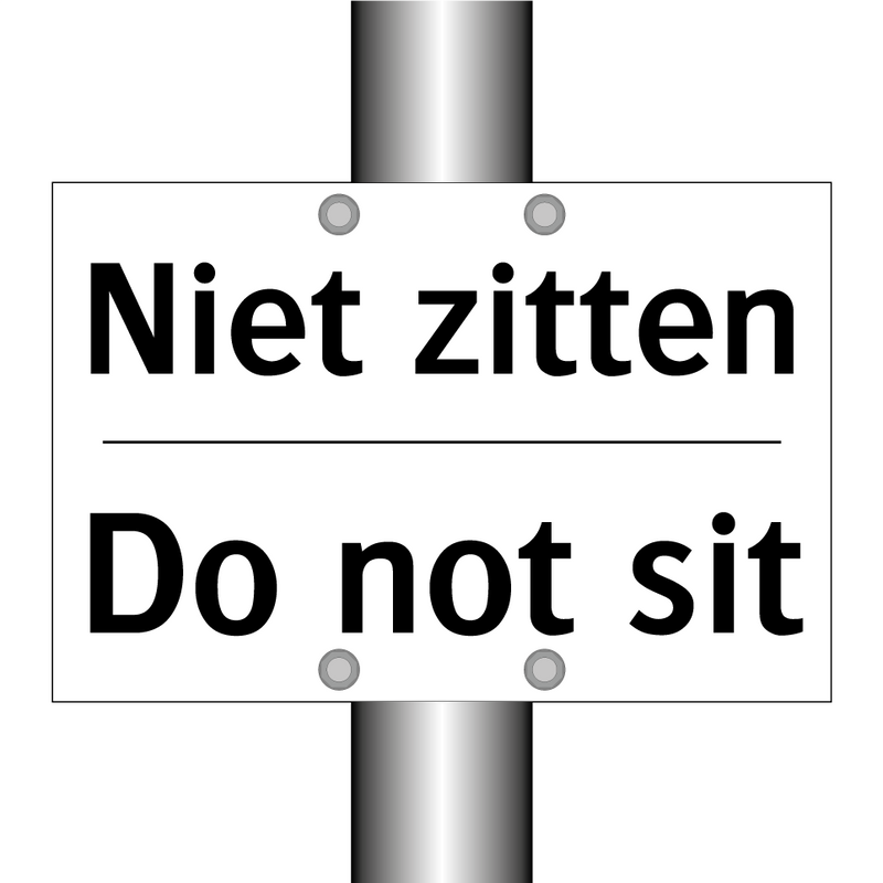Niet zitten - Do not sit