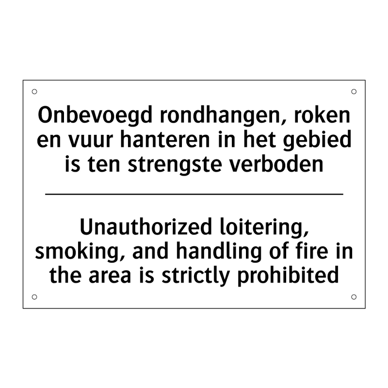 Onbevoegd rondhangen, roken en /.../ - Unauthorized loitering, smoking, /.../