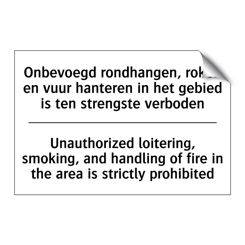 Onbevoegd rondhangen, roken en /.../ - Unauthorized loitering, smoking, /.../
