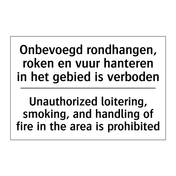 Onbevoegd rondhangen, roken en /.../ - Unauthorized loitering, smoking, /.../