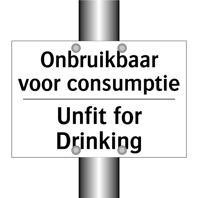 Onbruikbaar voor consumptie - Unfit for Drinking