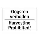 Oogsten verboden - Harvesting Prohibited!