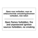 Open vuur verboden; vuur en onbeschermde /.../ - Open flames forbidden; fire and /.../