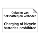 Opladen van fietsbatterijen verboden/.../ - Charging of bicycle batteries /.../