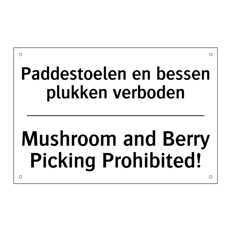 Paddestoelen en bessen plukken /.../ - Mushroom and Berry Picking Prohibited!/.../