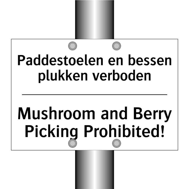 Paddestoelen en bessen plukken /.../ - Mushroom and Berry Picking Prohibited!/.../