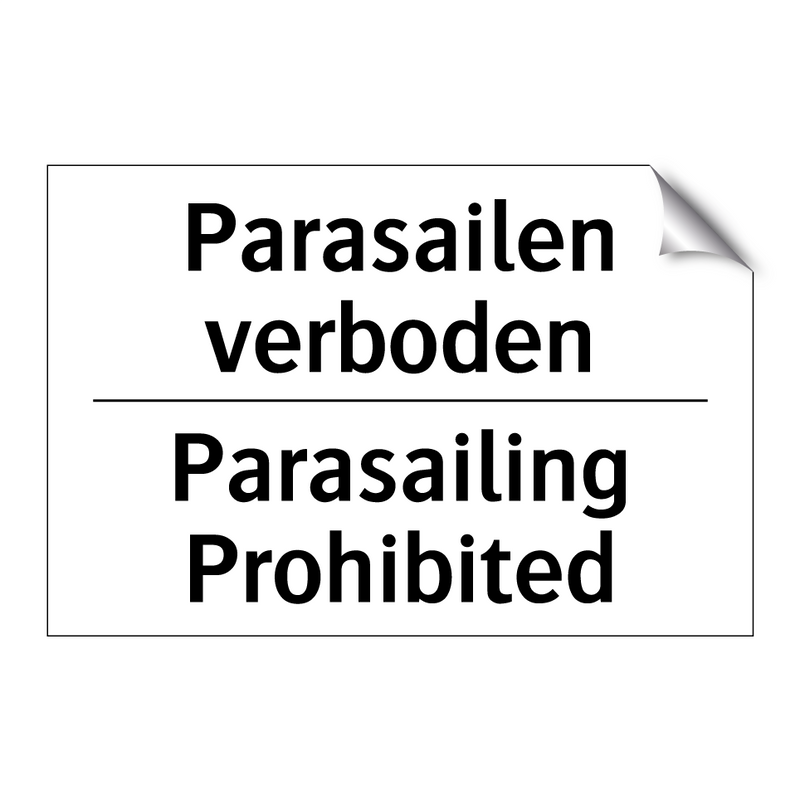 Parasailen verboden - Parasailing Prohibited