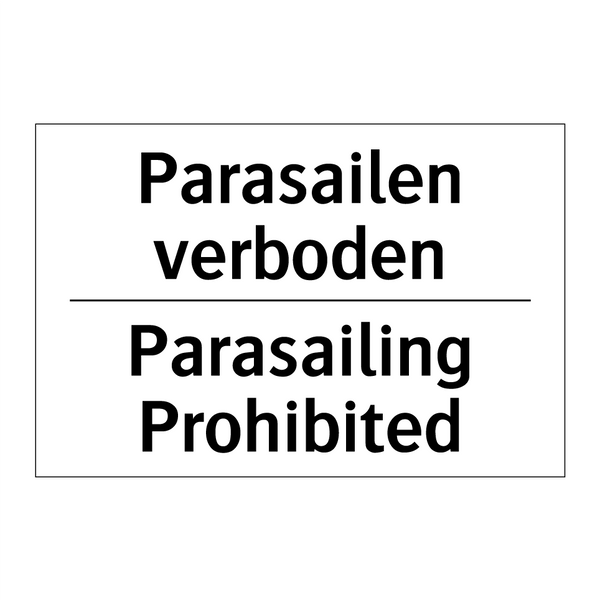 Parasailen verboden - Parasailing Prohibited