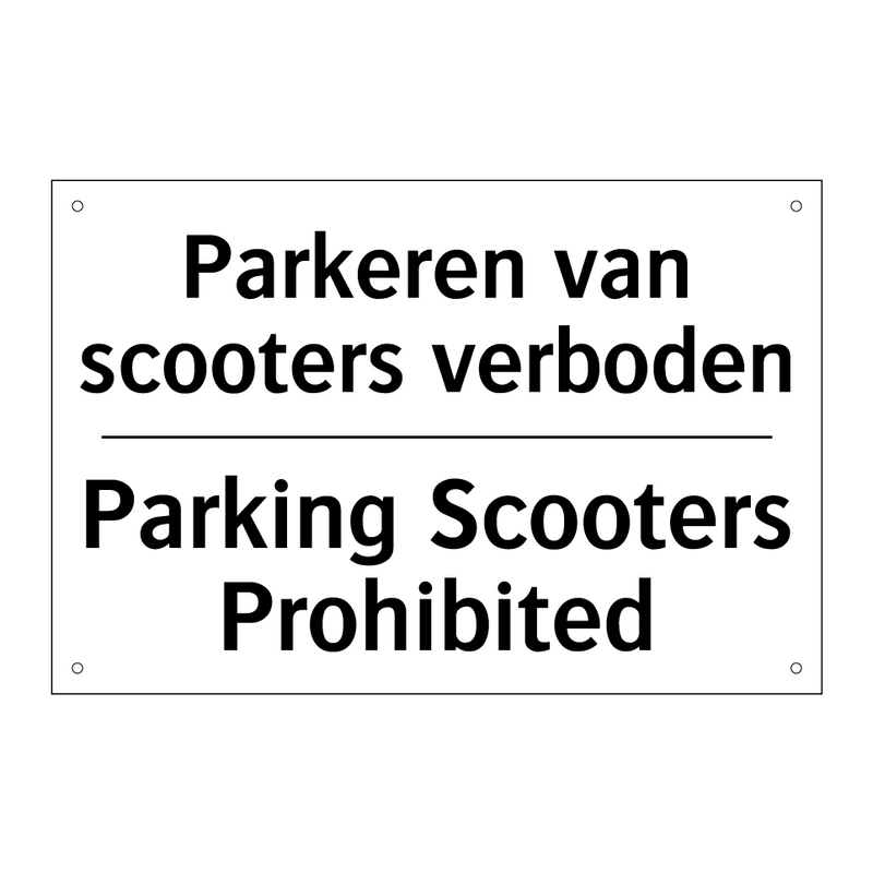 Parkeren van scooters verboden - Parking Scooters Prohibited