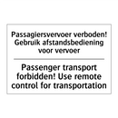 Passagiersvervoer verboden! Gebruik /.../ - Passenger transport forbidden! /.../