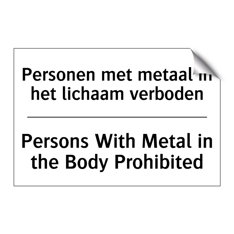 Personen met metaal in het lichaam /.../ - Persons With Metal in the Body /.../