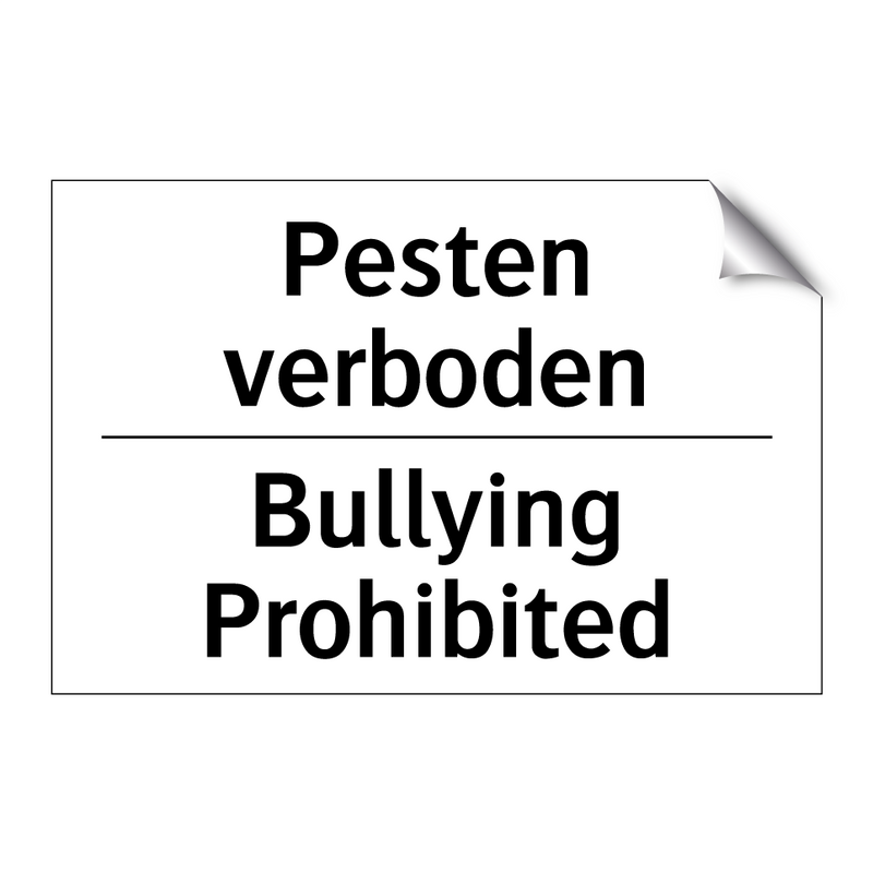 Pesten verboden - Bullying Prohibited