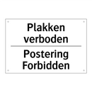 Plakken verboden - Postering Forbidden
