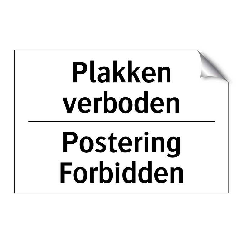 Plakken verboden - Postering Forbidden