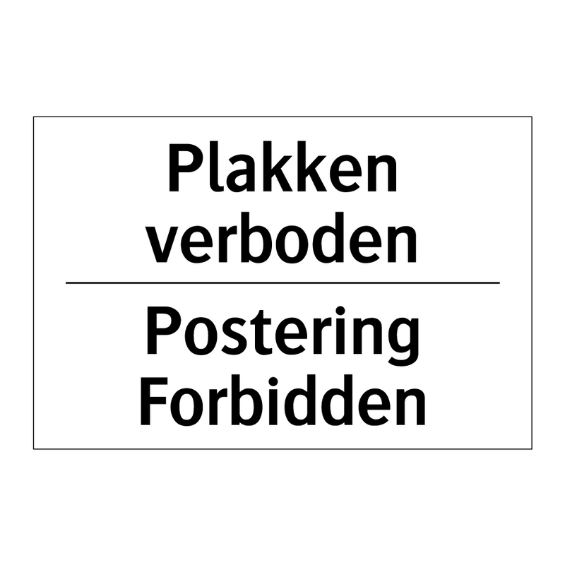 Plakken verboden - Postering Forbidden