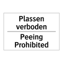 Plassen verboden - Peeing Prohibited