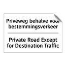 Privéweg behalve voor bestemmingsverkeer/.../ - Private Road Except for Destination /.../
