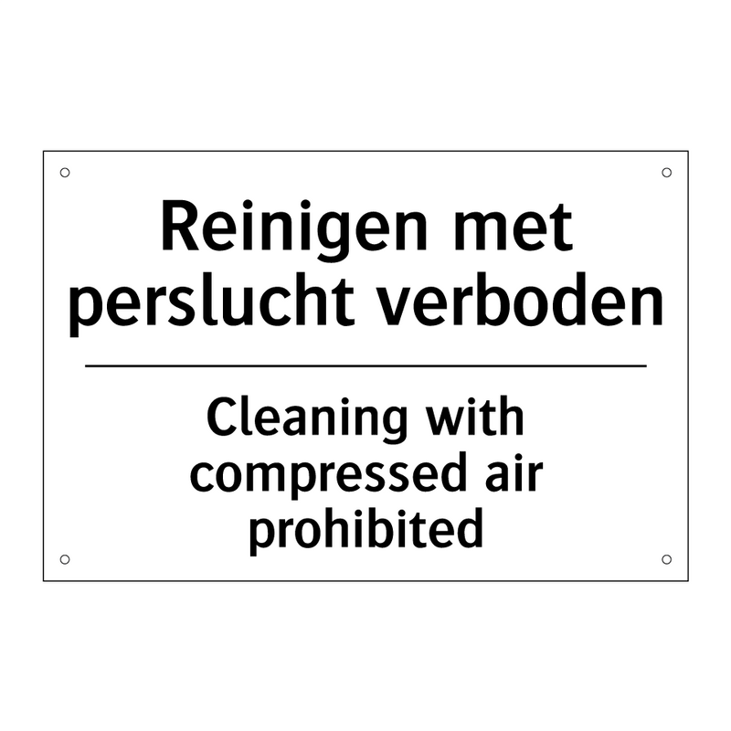 Reinigen met perslucht verboden/.../ - Cleaning with compressed air prohibited/.../