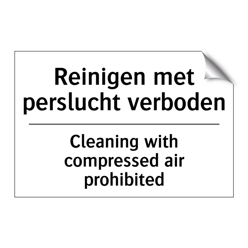 Reinigen met perslucht verboden/.../ - Cleaning with compressed air prohibited/.../