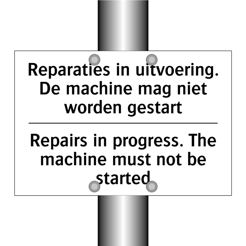 Reparaties in uitvoering. De machine /.../ - Repairs in progress. The machine /.../