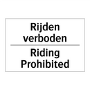 Rijden verboden - Riding Prohibited