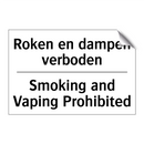 Roken en dampen verboden - Smoking and Vaping Prohibited