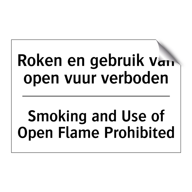 Roken en gebruik van open vuur /.../ - Smoking and Use of Open Flame /.../
