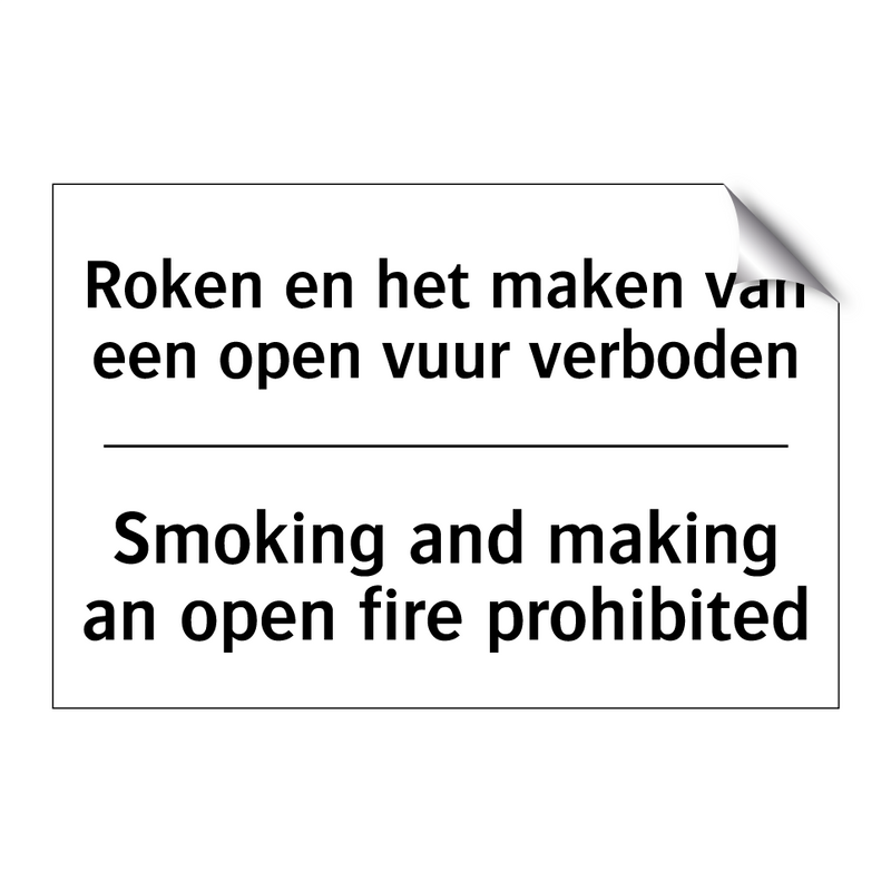 Roken en het maken van een open /.../ - Smoking and making an open fire /.../