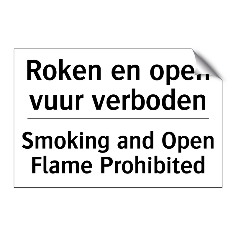 Roken en open vuur verboden - Smoking and Open Flame Prohibited/.../