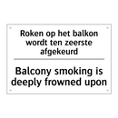 Roken op het balkon wordt ten /.../ - Balcony smoking is deeply frowned /.../