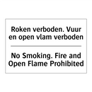 Roken verboden. Vuur en open vlam /.../ - No Smoking. Fire and Open Flame /.../