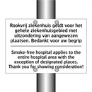 Rookvrij ziekenhuis geldt voor /.../ - Smoke-free hospital applies to /.../
