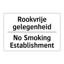 Rookvrije gelegenheid - No Smoking Establishment