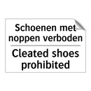 Schoenen met noppen verboden - Cleated shoes prohibited