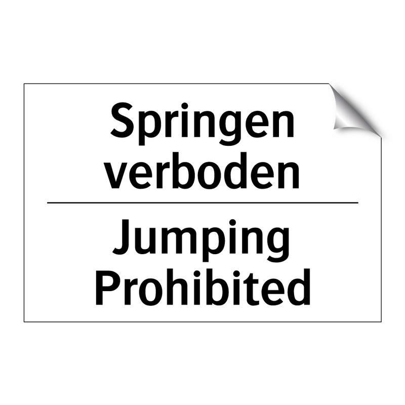 Springen verboden - Jumping Prohibited