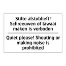 Stilte alstublieft! Schreeuwen /.../ - Quiet please! Shouting or making /.../