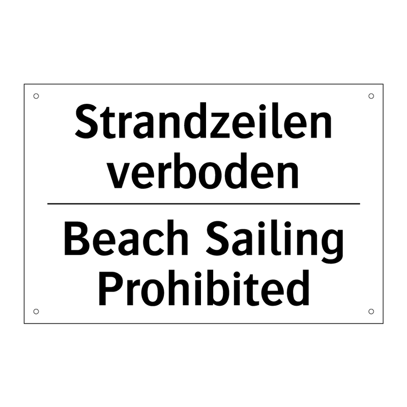 Strandzeilen verboden - Beach Sailing Prohibited