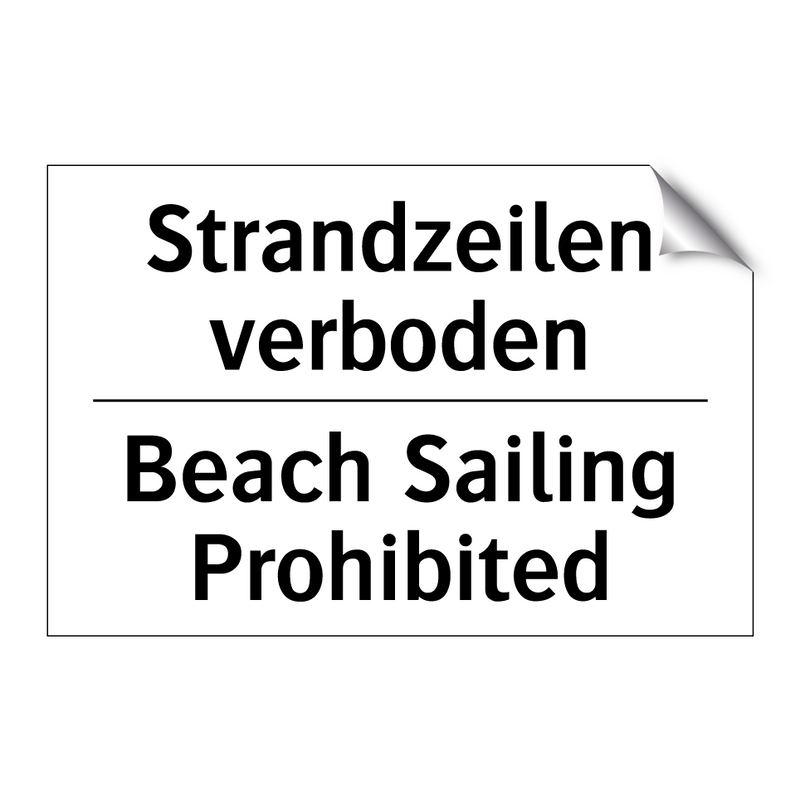 Strandzeilen verboden - Beach Sailing Prohibited