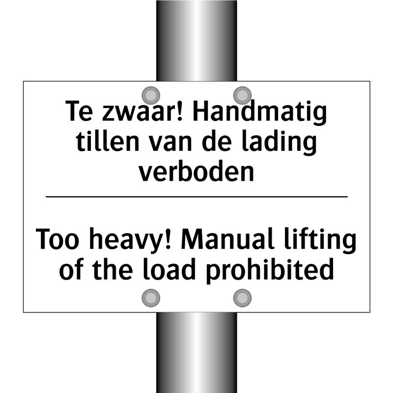 Te zwaar! Handmatig tillen van /.../ - Too heavy! Manual lifting of the /.../